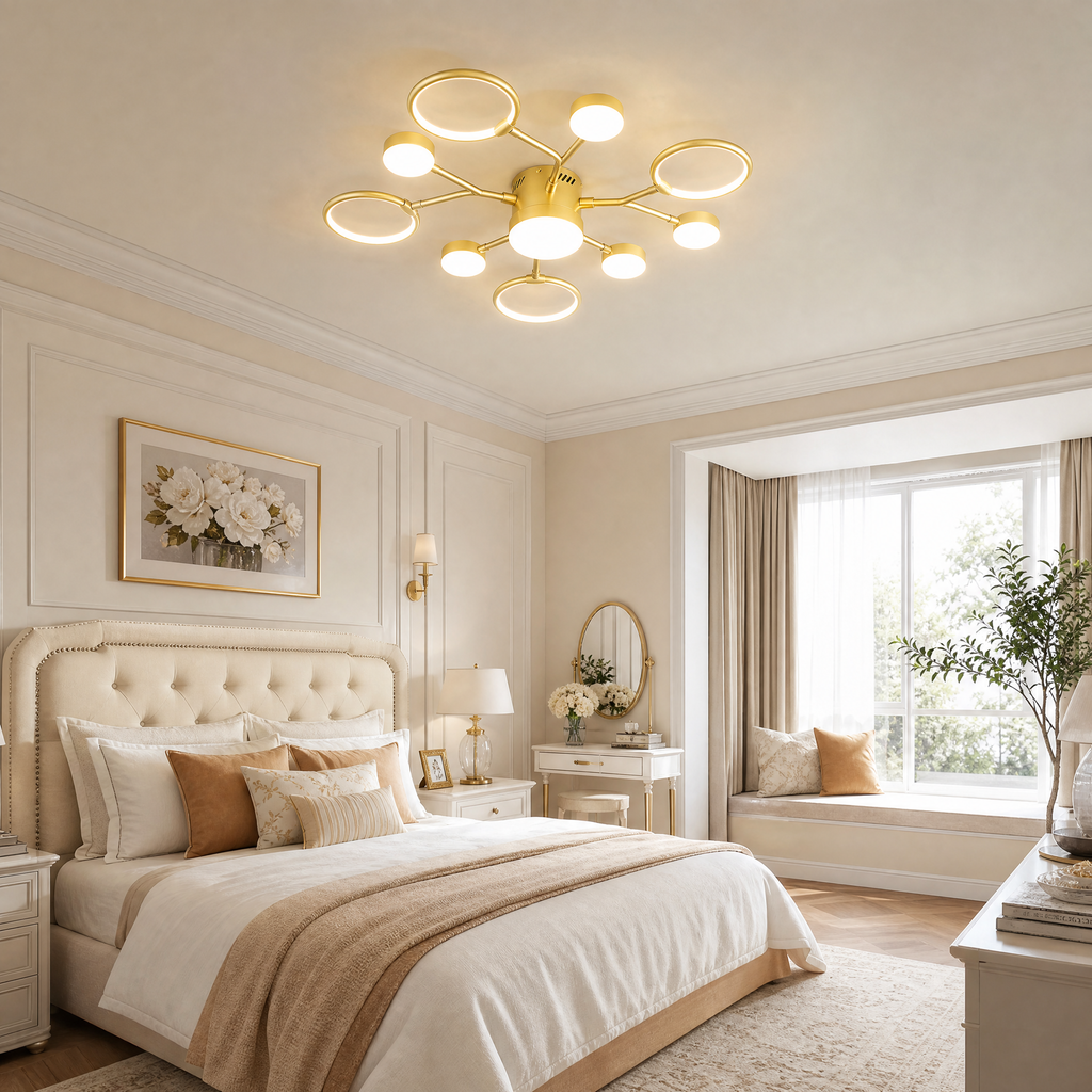 Modern Gold Branch Semi Flush Mount LED Ceiling Light