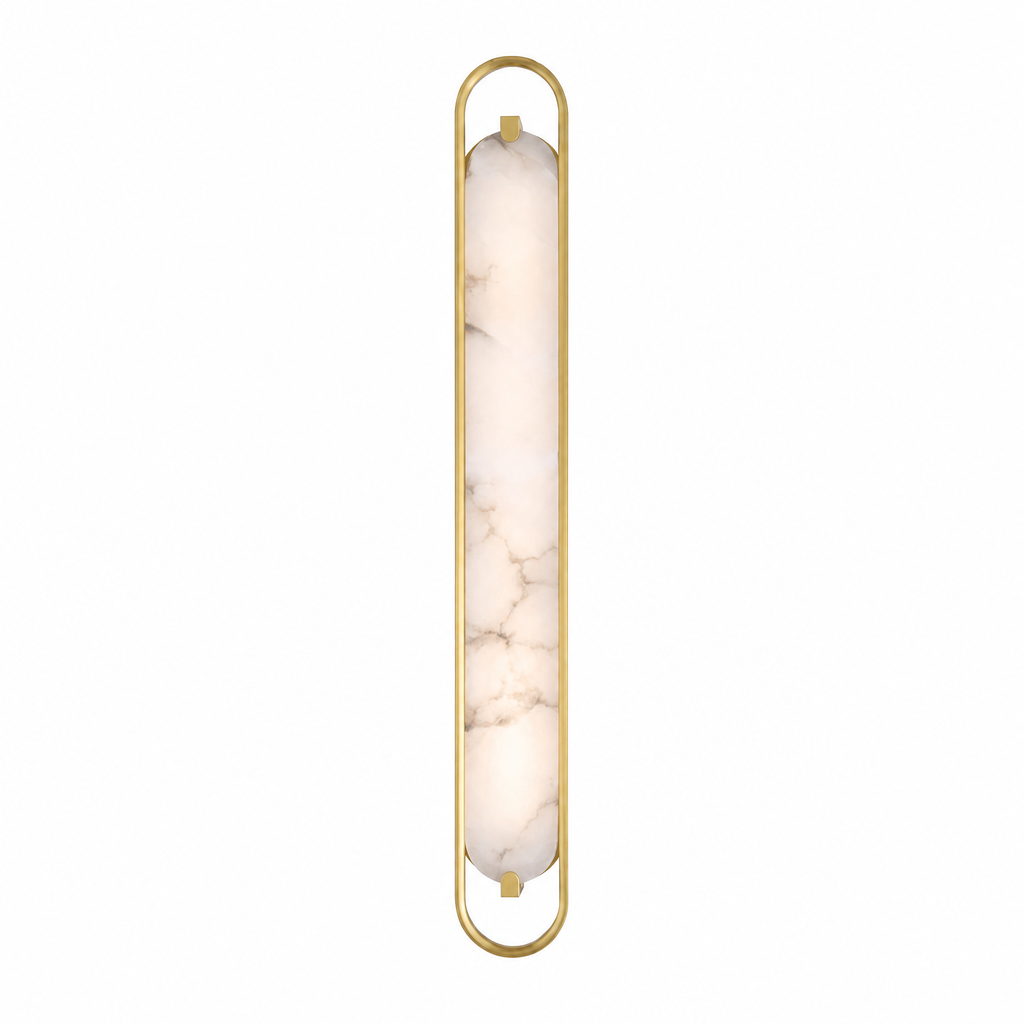 Modern Oval Alabaster LED Wall Sconce for Bedside Accent Lighting