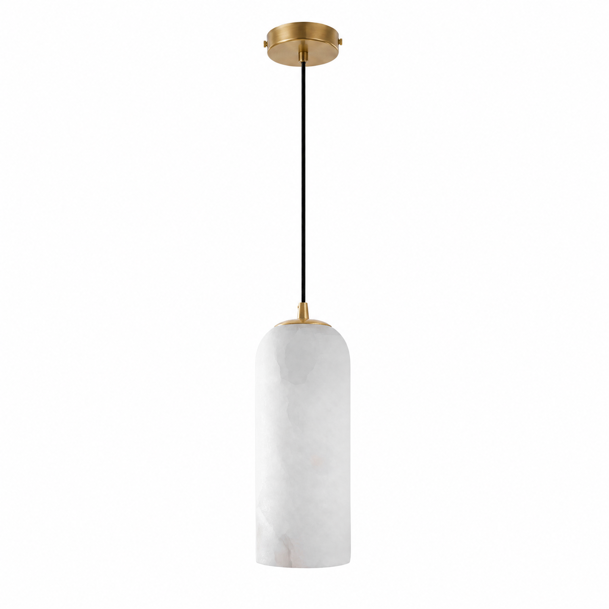 Modern Cylindrical Alabaster Pendant Light for Dining Rooms