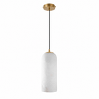Modern Cylindrical Alabaster Pendant Light for Dining Rooms