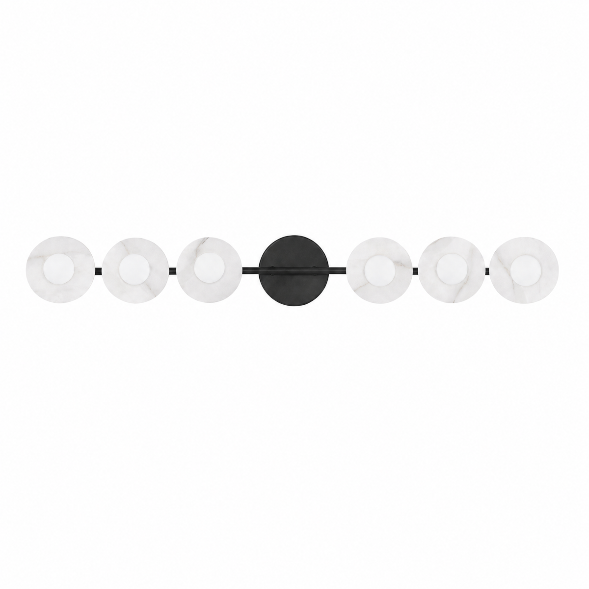 Horizontal Circular Disc Alabaster Vanity Wall Light for Bathrooms