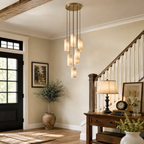 Modern Cylindrical Alabaster Pendant Light for Dining Rooms