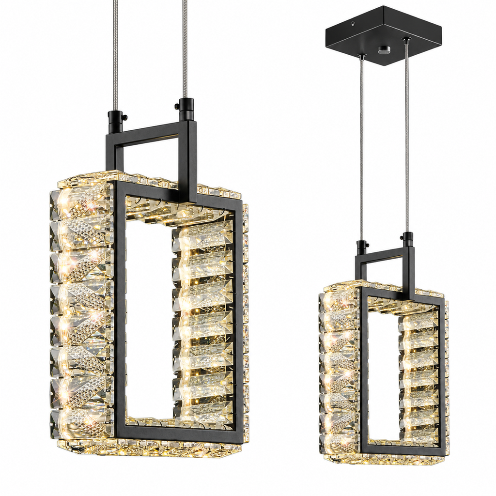 Modern Luxury LED Crystal Geometric Pendant Light