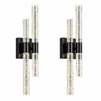 Contemporary Luxury Asymmetric Dual Bubble Crystal Tube LED Wall Sconce