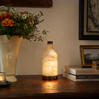 Modern Bottle‑Shaped Natural Alabaster Portable Table Lamp