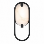 Modern Oval Alabaster LED Wall Sconce for Bedside Accent Lighting