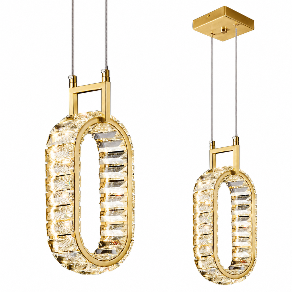 Modern Luxury LED Crystal Geometric Pendant Light