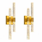 Contemporary Luxury Asymmetric Dual Bubble Crystal Tube LED Wall Sconce