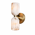 Fluted Stone Dual-Shade Alabaster Wall Light for Bedroom and Hallway