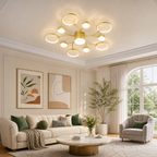 Modern Gold Branch Semi Flush Mount LED Ceiling Light