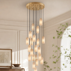 Modern Cylindrical Alabaster Pendant Light for Dining Rooms