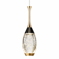 Mini Teardrop LED Black Gold Crystal Pendant Light