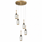 Mini Teardrop LED Black Gold Crystal Pendant Light