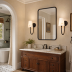 Curved Swan Arm Tapered Alabaster Sconce for Bedrooms