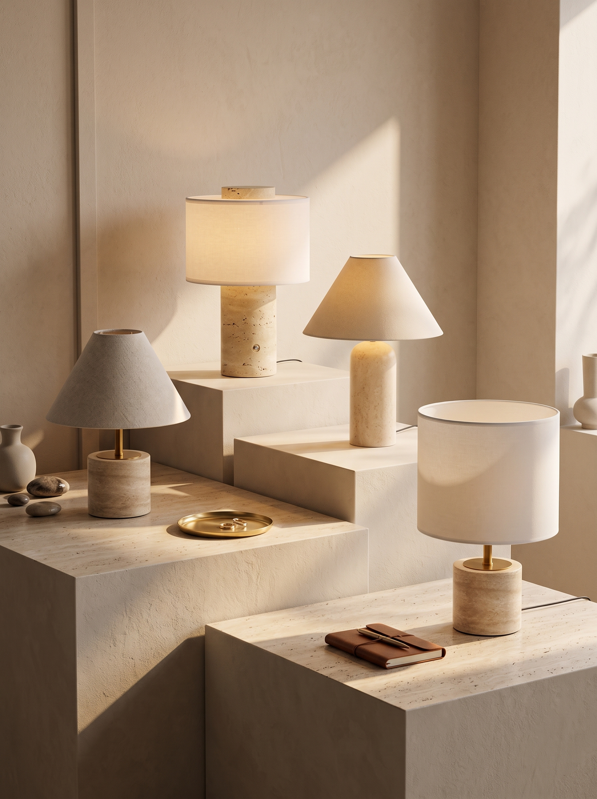 Travertine Table Lights