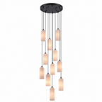 Modern Cylindrical Alabaster Pendant Light for Dining Rooms