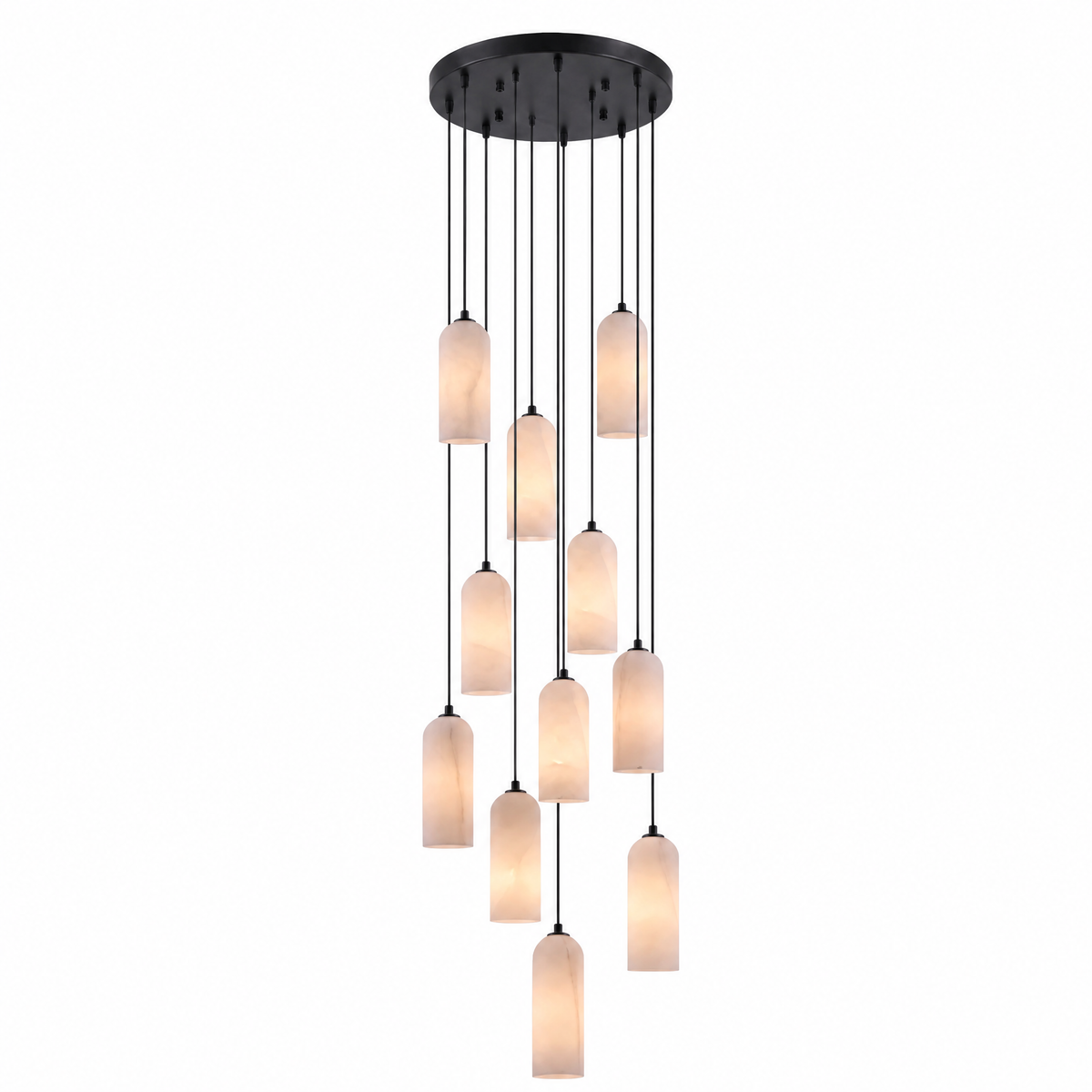 Modern Cylindrical Alabaster Pendant Light for Dining Rooms