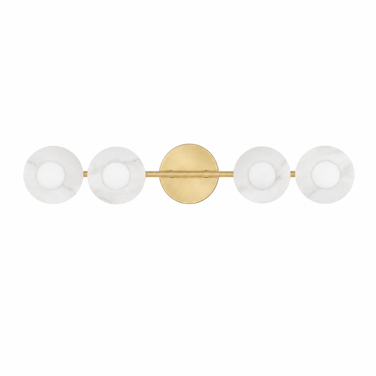 Horizontal Circular Disc Alabaster Vanity Wall Light for Bathrooms