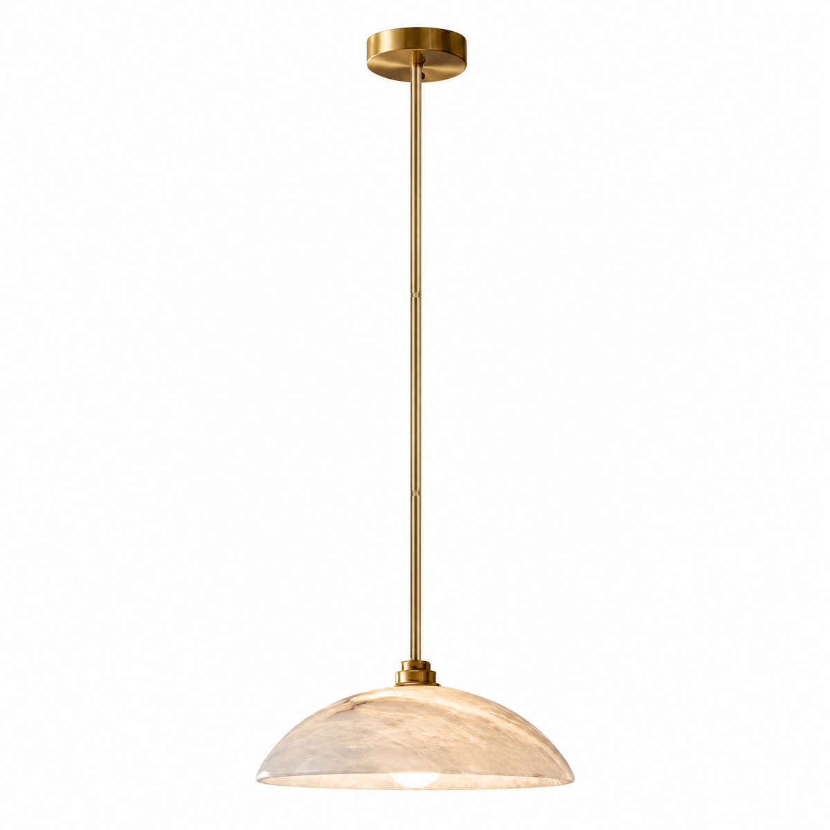 Sculptural Dome Alabaster Pendant Light for Kitchen Islands