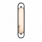 Modern Oval Alabaster LED Wall Sconce for Bedside Accent Lighting