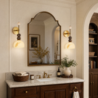 Modern Sculptural Marble and Alabaster Wall Light with Brass Base