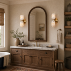 Fluted Stone Dual-Shade Alabaster Wall Light for Bedroom and Hallway