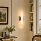 Modern Double‑Point Vertical Glass LED Wall Sconce