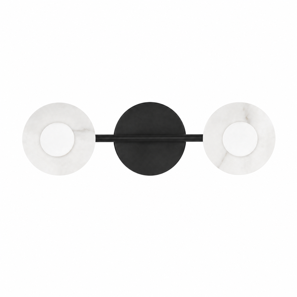 Horizontal Circular Disc Alabaster Vanity Wall Light for Bathrooms