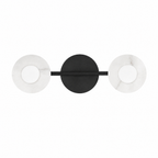 Horizontal Circular Disc Alabaster Vanity Wall Light for Bathrooms