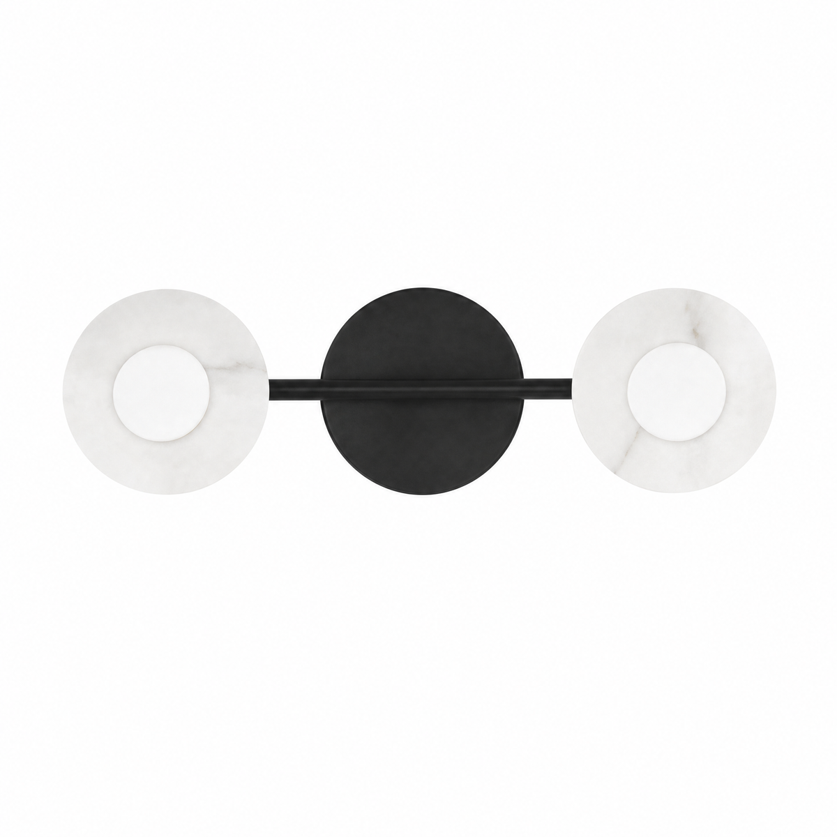 Horizontal Circular Disc Alabaster Vanity Wall Light for Bathrooms