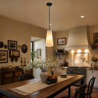 Modern Tapered Cone Alabaster Pendant Light for Dining Room Lighting