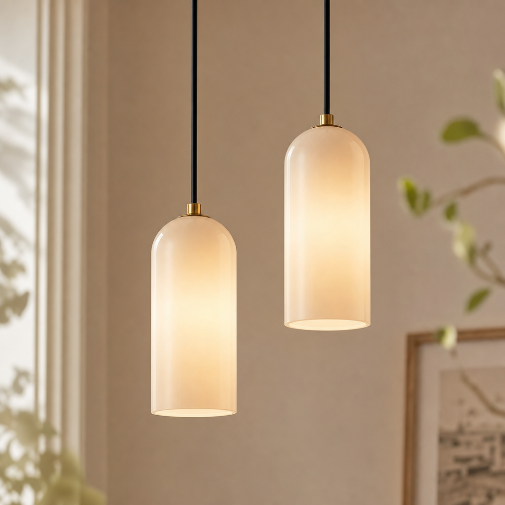 Modern Cylindrical Alabaster Pendant Light for Dining Rooms