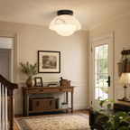 Semi-Dome Alabaster LED Ceiling Light for Bedroom and Entryway