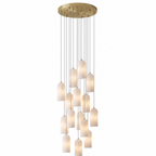 Modern Cylindrical Alabaster Pendant Light for Dining Rooms