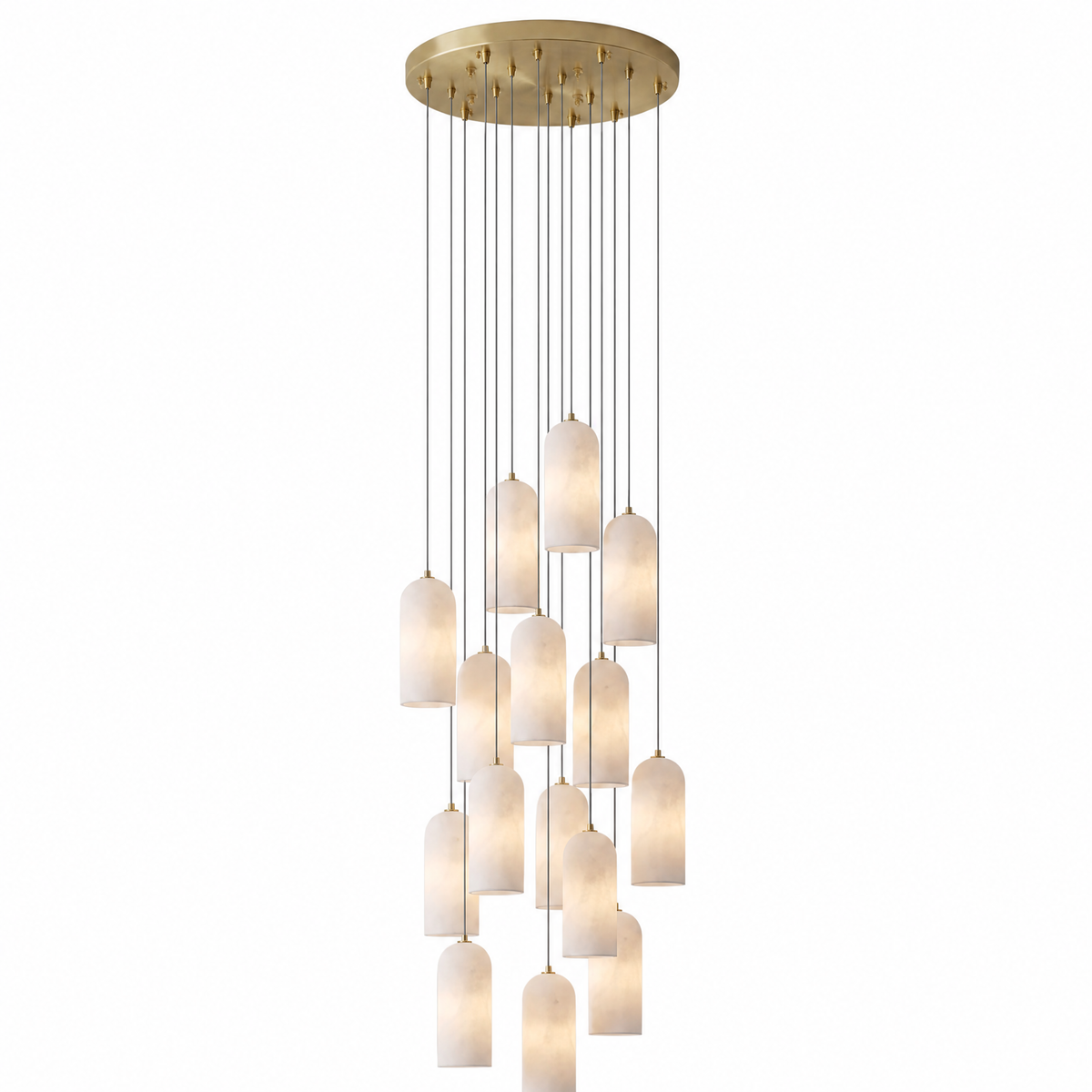 Modern Cylindrical Alabaster Pendant Light for Dining Rooms