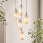 Modern Cylindrical Alabaster Pendant Light for Dining Rooms