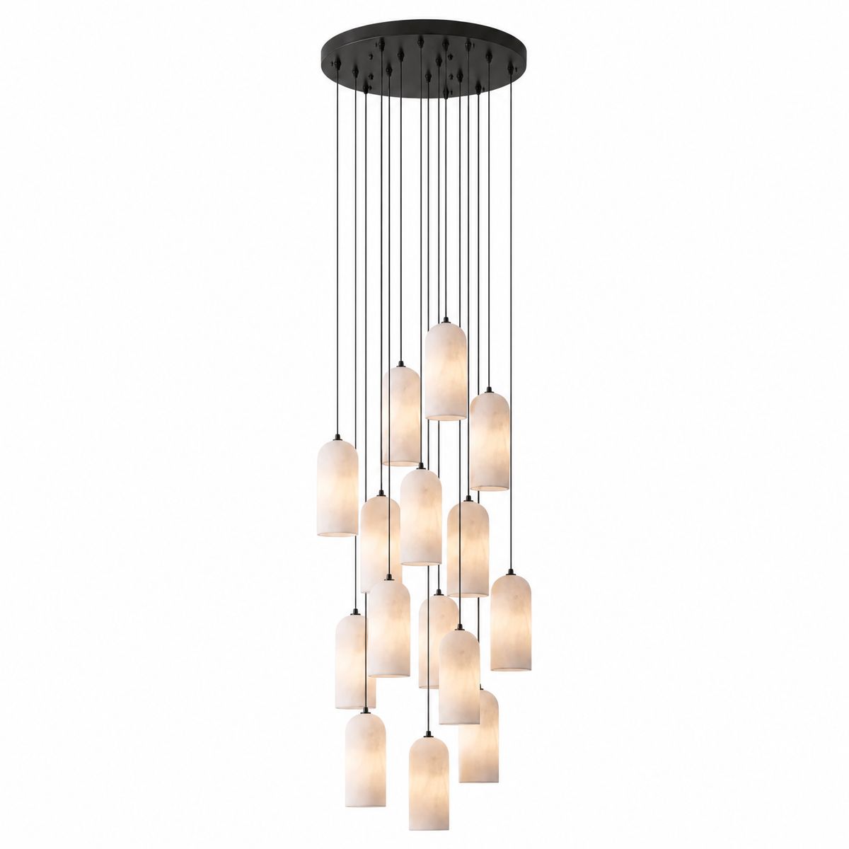 Modern Cylindrical Alabaster Pendant Light for Dining Rooms