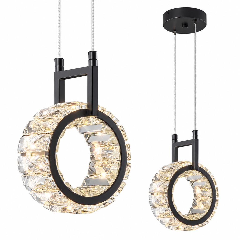 Modern Luxury LED Crystal Geometric Pendant Light