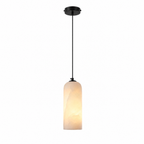 Modern Cylindrical Alabaster Pendant Light for Dining Rooms