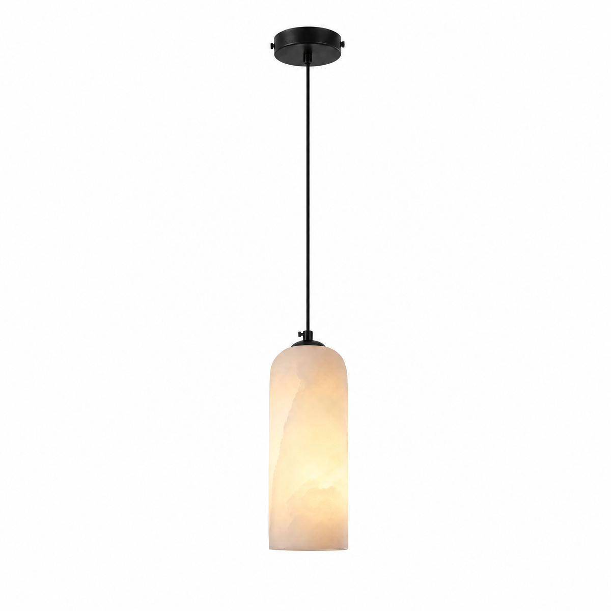 Modern Cylindrical Alabaster Pendant Light for Dining Rooms