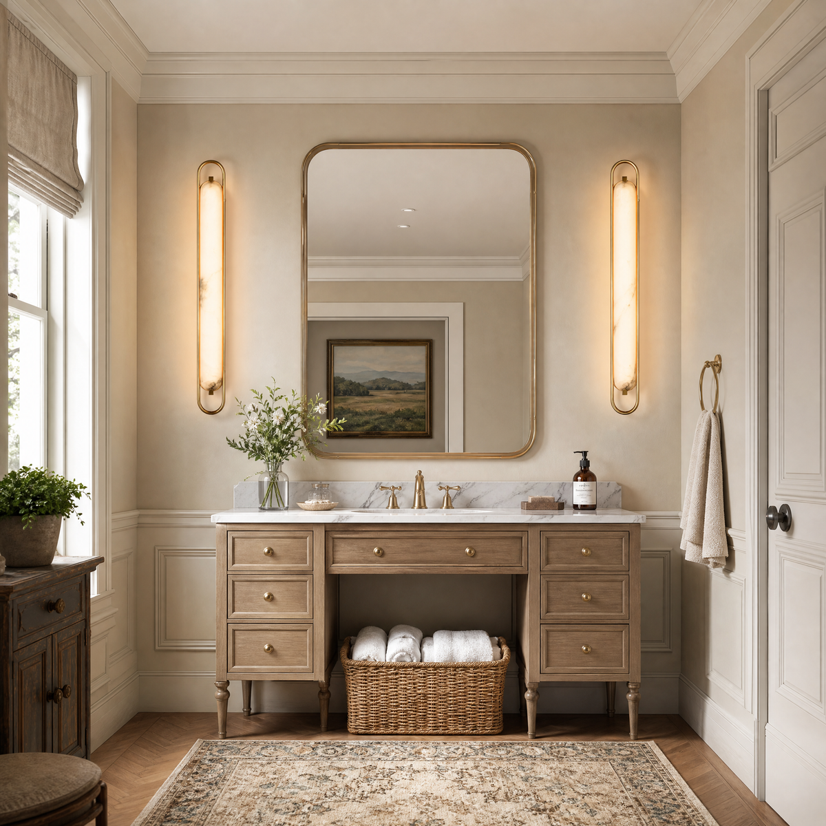 Modern Oval Alabaster LED Wall Sconce for Bedside Accent Lighting