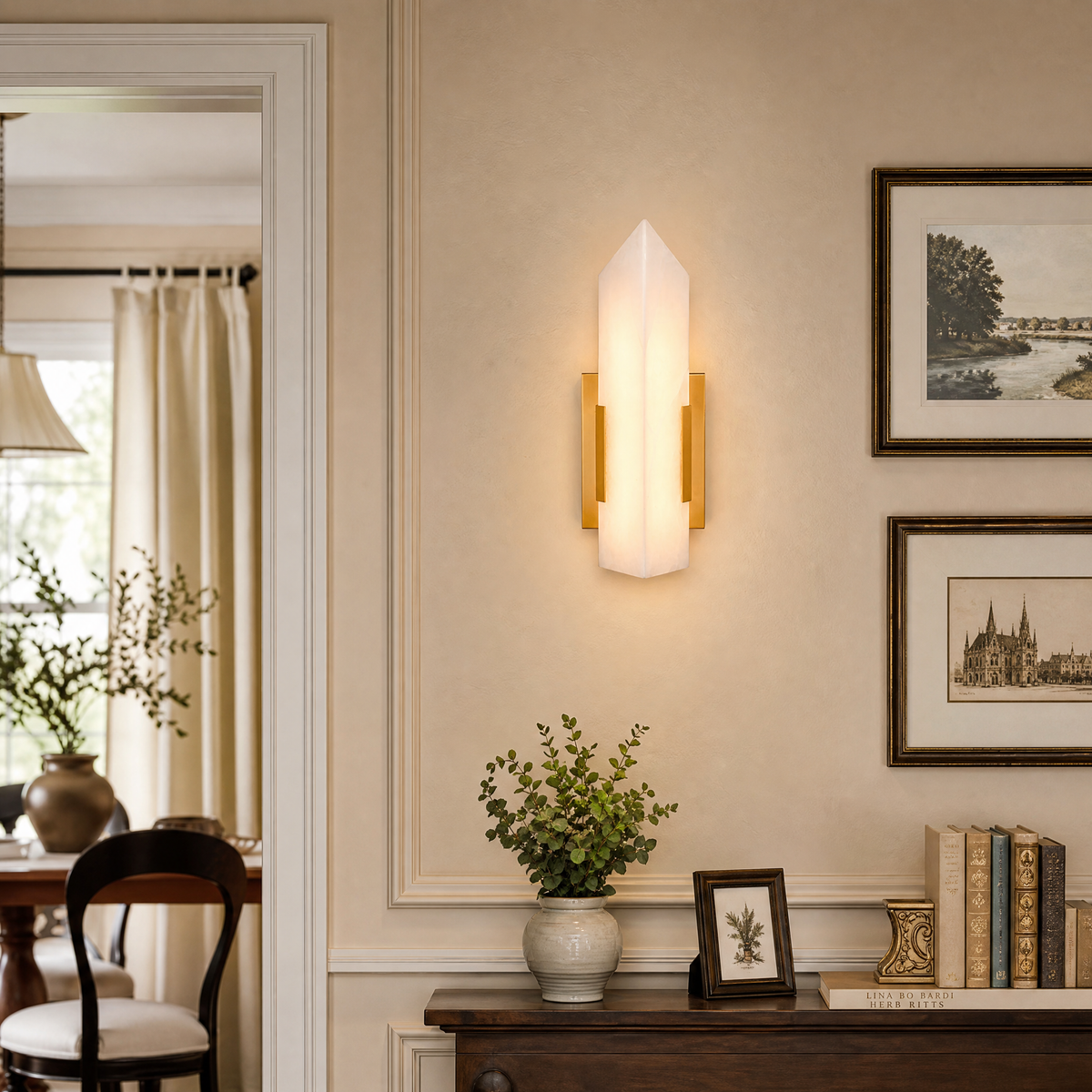 Modern Single‑Point Vertical Prism Glass LED Wall Sconce