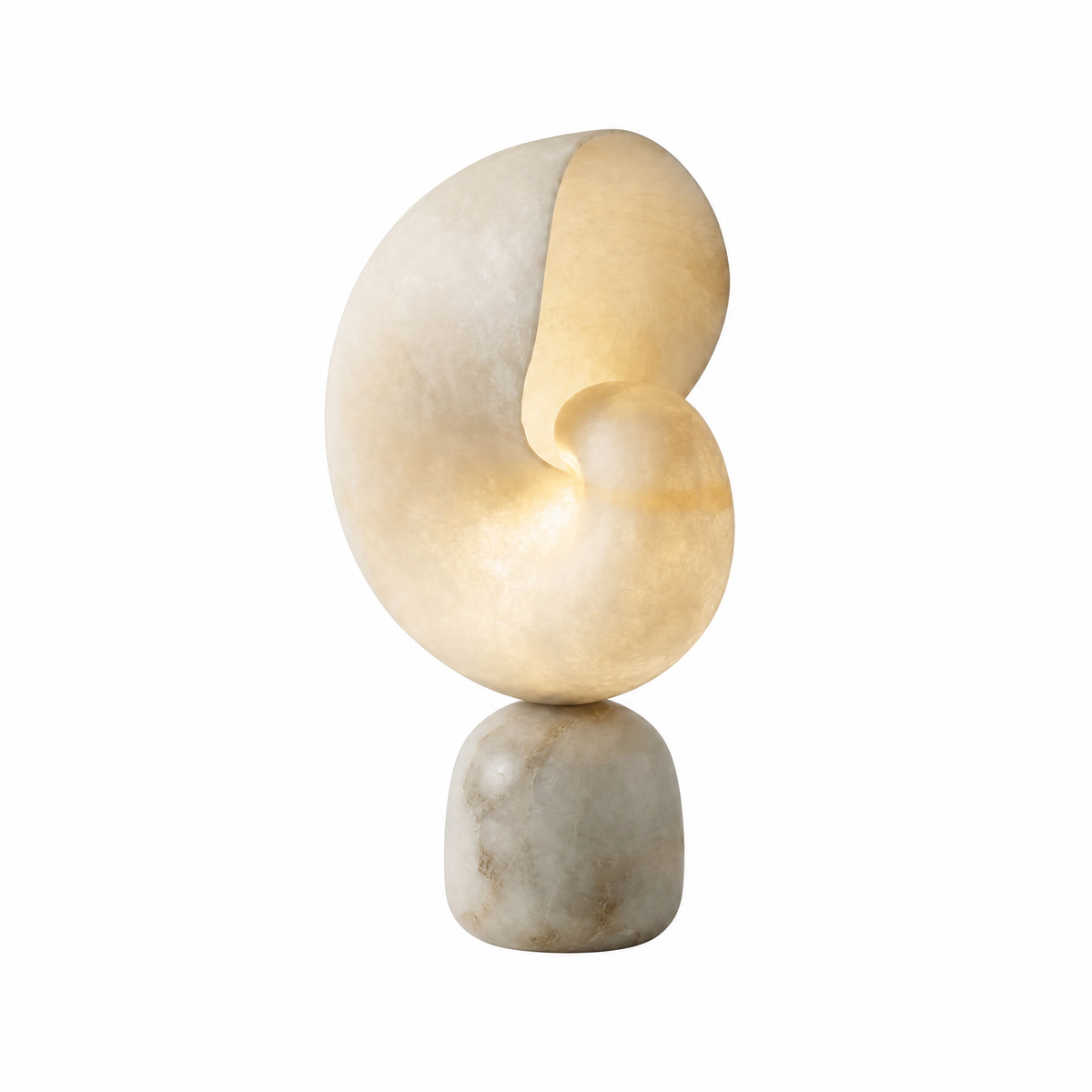 Nautilus Spiral Alabaster Table Lamp for Modern Interiors