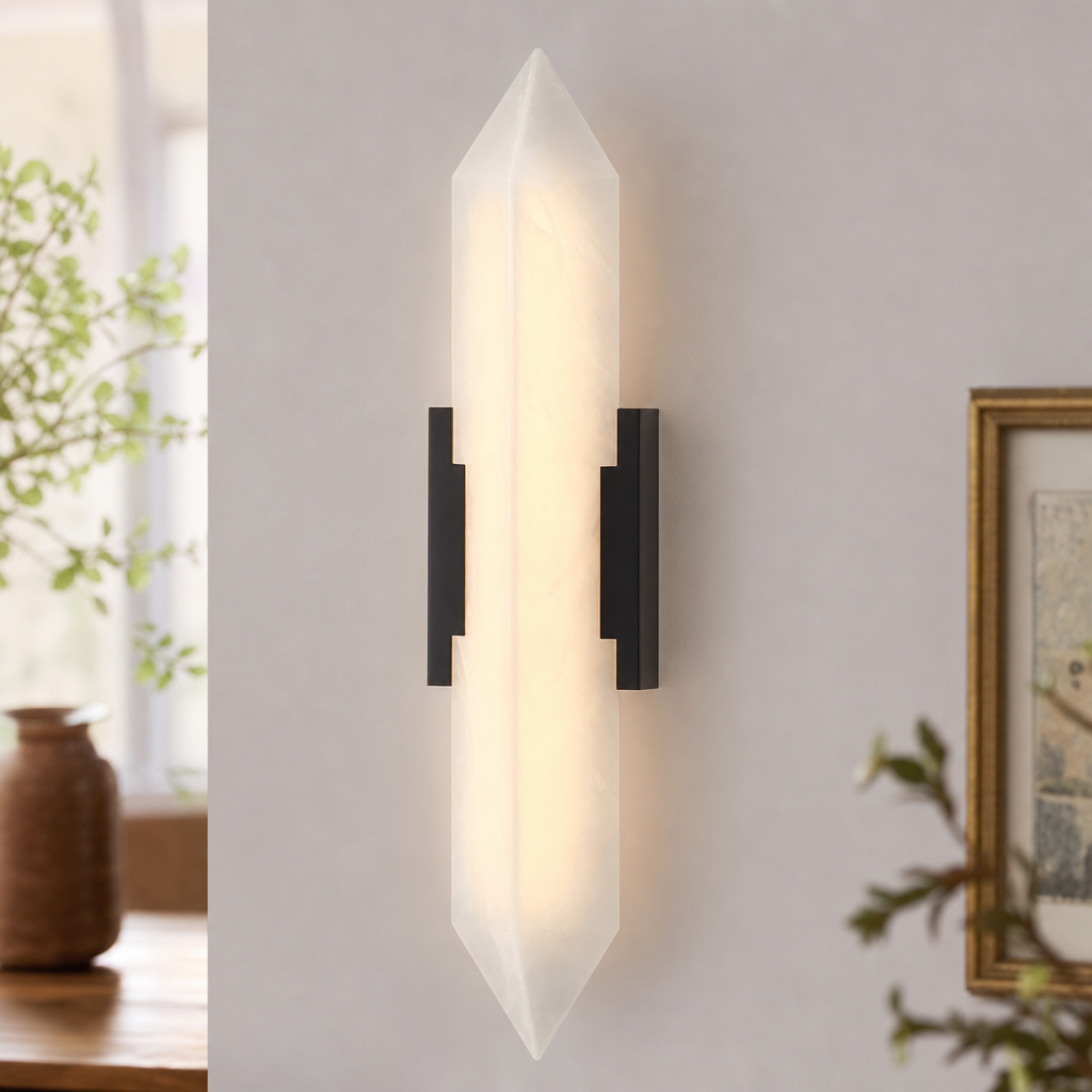 Modern Double‑Point Vertical Glass LED Wall Sconce