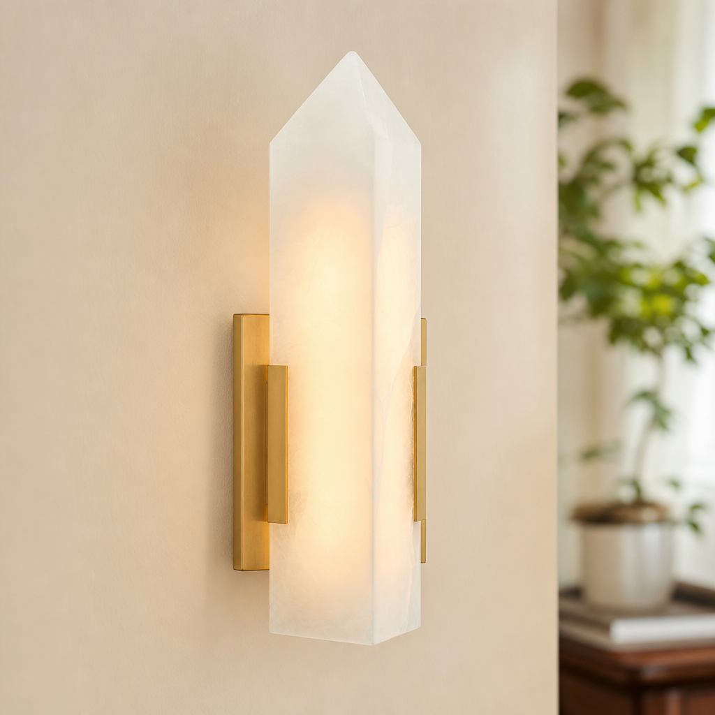 Modern Single‑Point Vertical Prism Glass LED Wall Sconce