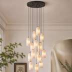 Modern Cylindrical Alabaster Pendant Light for Dining Rooms