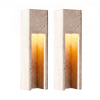 Wabi Sabi Vertical Cutout Travertine Wall Sconce