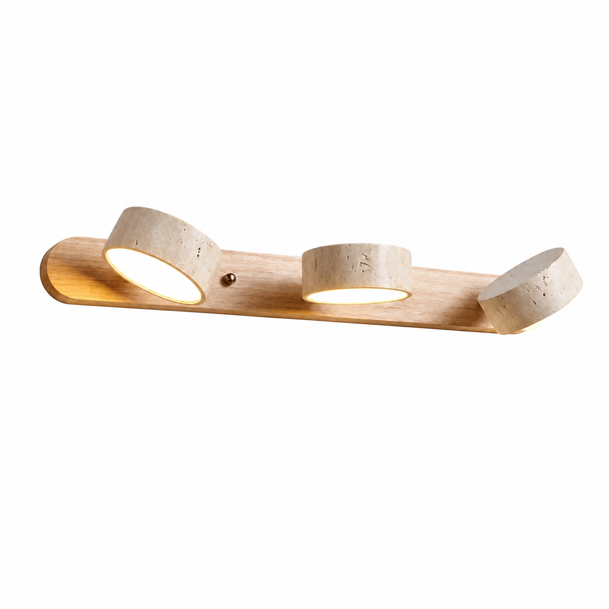 Modern Multi-head Travertine Wood LED Vanity Wall Sconce