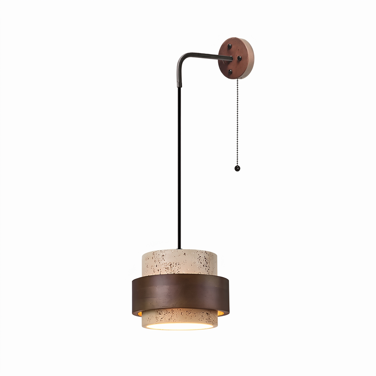 Wabi Sabi Tiered Travertine LED Wall Sconce