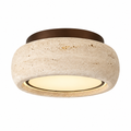Modern Round Ring Travertine Flush Mount LED Ceiling Light